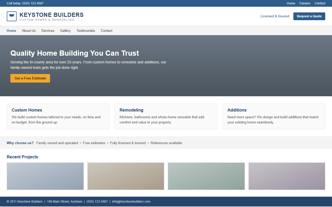 Before — sample website